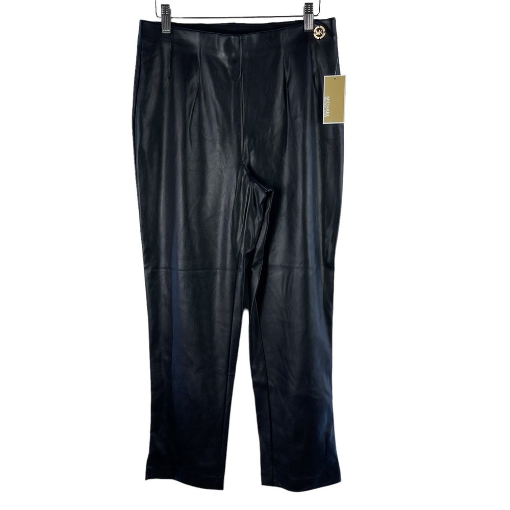 Michael KORS Faux Leather Pull On Legging Pants In Black Size‎ M NWT $125 MSRP
